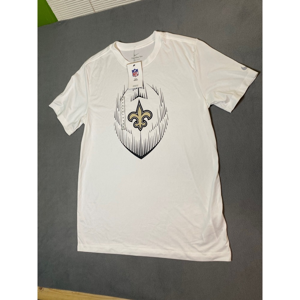 Nike New Orleans Saints Mens White Dri-FIT NFL Graphic T-Shirt Medium
